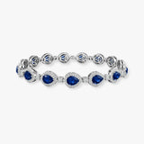 Halo Pear Shape 12 Carat Diamond and Sapphire Bracelet BRHAPSS