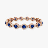 Halo Pear Shape 12 Carat Diamond and Sapphire Bracelet BRHAPSS