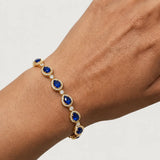 Halo Pear Shape 12 Carat Diamond and Sapphire Bracelet BRHAPSS
