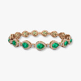 Halo Pear Shape 12 Carat Emerald and Diamond Halo Bracelet BRHAPSE