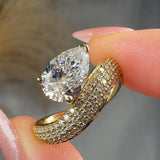 "Hanover" 1.84 Carat Pear Cut Shoulder Diamond Engagement Ring HLR506 HEERA DIAMONDS