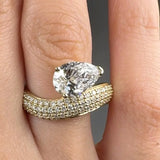 "Hanover" 1.85 Carat Pear Cut Shoulder Lab Grown Diamond Engagement Ring HLR506