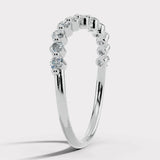 "Helene" Bubble Wave Shaped Round Brilliant 0.50ct Diamonds Eternity Ring ET50