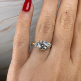 "Hudson" Round Cut 2 Carat Trilogy Diamond Shoulder Engagement Ring Life Style- Front View