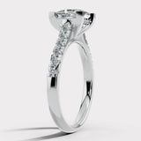 "Isabel" 1 Carat Princess Cut Diamond Hidden Under Halo Diamond Shoulder Engagement Ring UHPC01