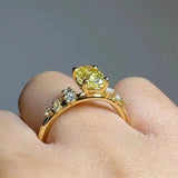 "Ivory" 1.04 Carat Oval Cut Lab Grown Diamond Shoulder Engagement Ring DS0008 HEERA DIAMONDS