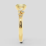 "Ivory" 1.04 Carat Oval Cut Lab Grown Diamond Shoulder Engagement Ring DS0008