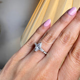 "Jasmine" Marquise Cut 1 Carat Diamond Shoulder Platinum Engagement Ring Lifestyle- Top View