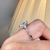 "Jasmine" Marquise Cut 1 Carat Diamond Shoulder Platinum Engagement Ring  Lifestyle- side view
