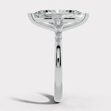 "Jasmine" Marquise Cut 1 Carat Diamond Shoulder Platinum Engagement Ring Render- side view
