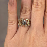 "Katerina" Foliage Weave Leaf Round Brilliant Cut Diamond Engagement Ring - HEERA DIAMONDS