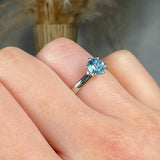 "Kirelle" 0.73 Carat Aquamarine Round Cut Natural Diamond Solitaire Engagement Ring MSPR105