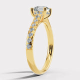 "Kyra" Under Hidden Halo 2.50 Carat Round Brilliant Cut Diamond Shoulders Engagement Ring