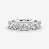 Scallop Set Half Eternity Band Wedding Ring SRB