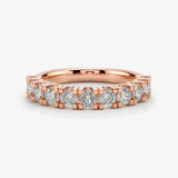 Scallop Set Half Eternity Band Wedding Ring SRB
