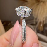 "Laney" Purple & Green Hidden Halo Round Brilliant Cut Diamond Pave Shoulders Engagement Ring - HEERA DIAMONDS