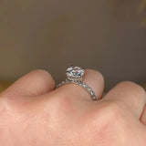 "Lara" Round Brilliant Cut Diamond Hidden Under Halo Scallop Set Diamond Band Engagement Ring UHRB05 - HEERA DIAMONDS