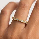 "Lelia" Dainty Round and Emerald Cut 0.40ct Eternity Diamond Ring ET73