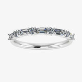 "Lenora" Emerald and Round Brilliant Cut 0.66ct Diamond Eternity Ring ET59
