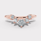 "Lexis" 0.50ct Heart and Petals Centre Diamond Dip Eternity Ring ET14