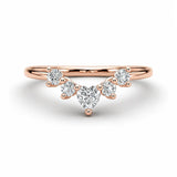 "Lexis" 0.50ct Heart and Petals Centre Diamond Dip Eternity Ring ET14