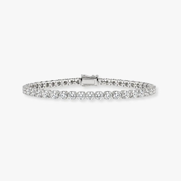 "Linda" Illusion 12 Carat Platinum Round Cut Diamond Bracelet