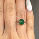 "Lioraen" Emerald Green 0.47 Carat Emerald Cut Solitaire Natural Diamond Engagement Ring HM604 HEERA DIAMONDS