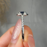 "Liorza" Blue Sapphire 0.74 Carat Oval Cut Diamond Shoulder Engagement Ring HM1272 HEERA DIAMONDS