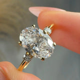 "Lola" 1.5 Carat Oval Cut Trilogy Diamond Engagement Ring HLR551 HEERA DIAMONDS