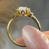 "Lola" 1.5 Carat Oval Cut Trilogy Diamond Engagement Ring HLR551 HEERA DIAMONDS