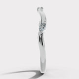 "Lyra" Marquise Leaf 0.20ct Diamonds on Wave Shaped Eternity Ring ET15