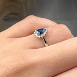 "Lyza" Blue Sapphire 0.41 Carat Pear Cut Diamond Engagement Ring HR1264 HEERA DIAMONDS