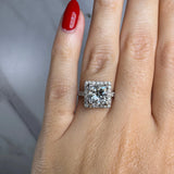 "Maddison" Princess Cut 2 Carat Halo Diamond Shoulder Engagement Ring HEERA DIAMONDS