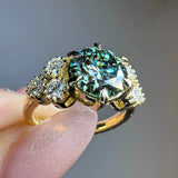 "Majesty" 1.81 Carat Round Cut Trilogy Three Stone Lab Grown Diamond Engagement Ring HLD3049