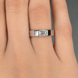 "Marovelle" 0.59 Carat Emerald Cut Natural Diamond Solitaire Engagement Ring MDC625