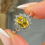"Marzelle" 1.05 Carat Yellow Oval Cut Natural Diamond Halo Engagement Ring MSR742