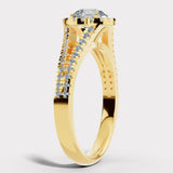 "Mavi" Halo 1.25 Carat Round Brilliant Cut 18k Yellow Gold Engagement Ring HEERA DIAMONDS