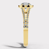 "Mavi" Halo 1.25 Carat Round Brilliant Cut 18k Yellow Gold Engagement Ring HEERA DIAMONDS