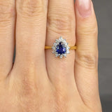 "Meliora" 0.87 Carat Pear Cut Natural Diamond Halo Engagement Ring MSR580