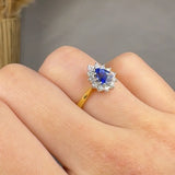 "Meliora" 0.87 Carat Pear Cut Natural Diamond Halo Engagement Ring MSR580
