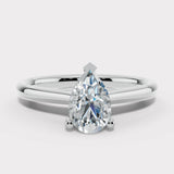 "Millie" 1 Carat Pear Cut Diamond Hidden Under Halo Engagement Ring UHPS01