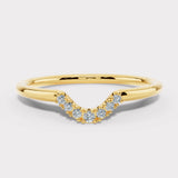 "Mina" Dainty U Shaped 0.10ct Diamond Eternity Ring ET56