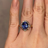 "Miranda" Art Deco Star Blue Cushion Cut Diamond Engagement Ring - HEERA DIAMONDS