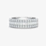 "Mirevane" 1.50 Carat Baguette Cut & Round Cut Diamond Half Eternity Ring ET114