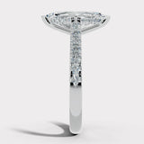 "Moxi" 1 carat Marquise Cut Diamond Hidden Under Halo Scallop Set Diamond Shoulder Engagement Ring UHMC01 HEERA DIAMONDS