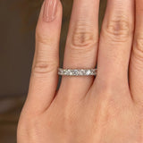 Natural Diamond Scallop Set Eternity Band Wedding Ring - HEERA DIAMONDS