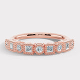 "Navi" Square and Round Circle Pattern 0.35ct Diamond Half Eternity Ring ET78