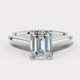 "Nina" 1 Carat Emerald Cut Diamond Hidden Under Halo Engagement Ring UHEC01