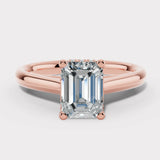 "Nina" 1 Carat Emerald Cut Diamond Hidden Under Halo Engagement Ring UHEC01