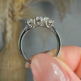 "Noraya" 1.5 Carat Round Cut Trilogy Lab Grown Diamond Engagement Ring HR1949 HEERA DIAMONDS